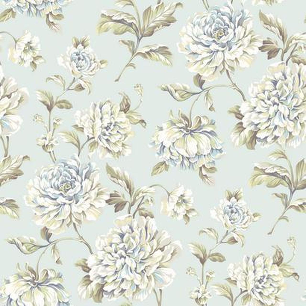 1280x1280 York Wallcoverings EL3901 Arlington Painterly Floral Wallpaper blue, white,  green, brown, grey