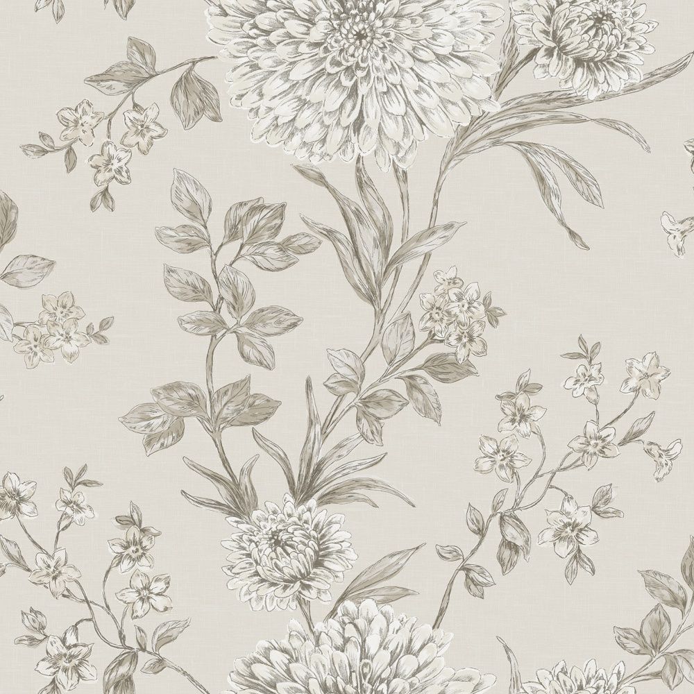1000x1000 Bordeaux Flower Pattern Floral Motif Traditional Metallic Wallpaper 208528