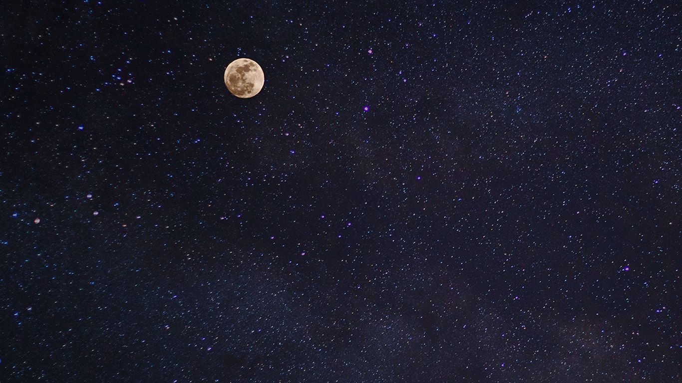 1366x768 wallpaper for desktop, laptop | nv76-moon-night-space-star-nature
