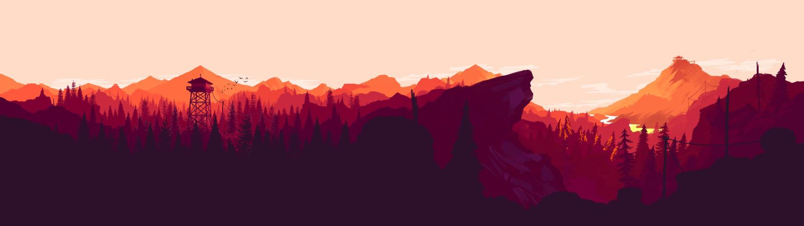 3840x1080 I made some dual and single monitor Firewatch wallpapers for
