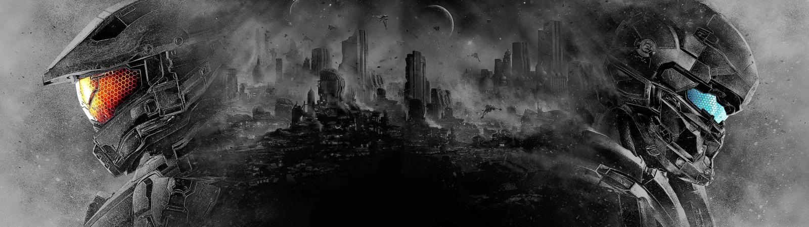 3840x1080 Halo 5 Master Chief and Locke Dual and Single Monitor Wallpapers