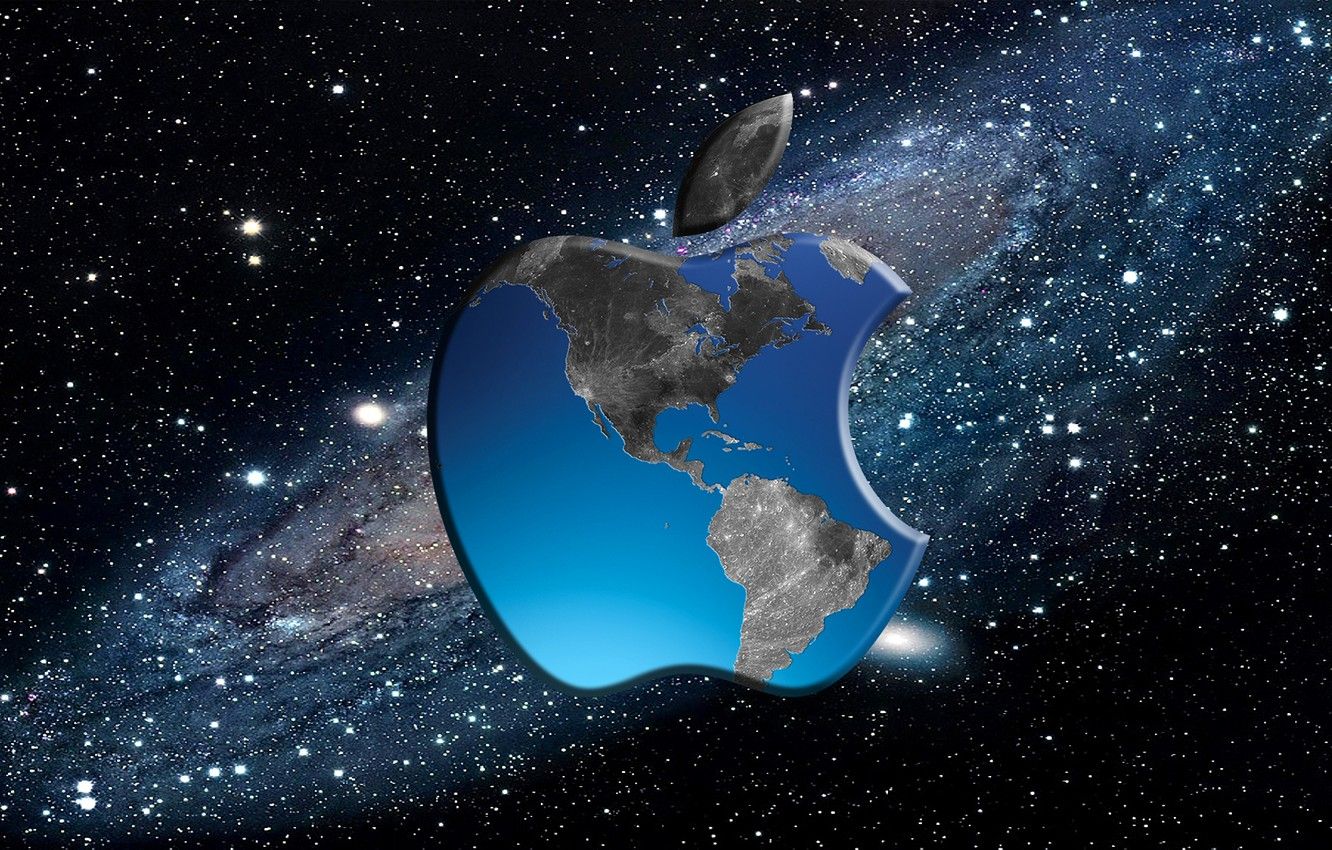 1332x850 Wallpaper computer, space, earth, apple, Apple, mac, phone, laptop
