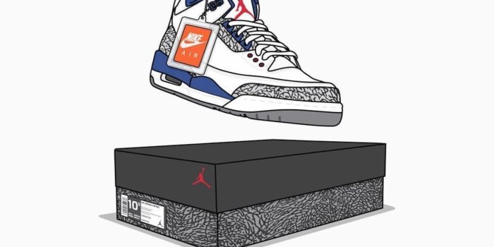 1242x1227 Air Jordan III True Blue | Shoes in 2019 | Sneaker art, Sneakers