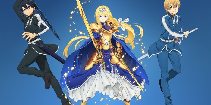 1332x850 Photo Wallpaper Kawaii, Girl, Sword, Gold, Armor, Anime, - Sword Art
