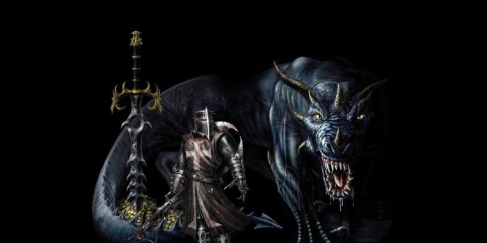 1332x850 Wallpaper Dragon, Sword, Gold, Knight images for desktop, section