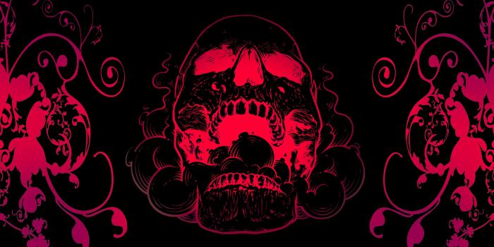 3840x2160 4K Red Skull Flowers Black Background #2763 Wallpapers and Free