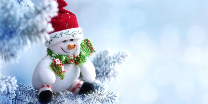 1332x850 Wallpaper winter, snow, toy, tree, New Year, Christmas, snowman