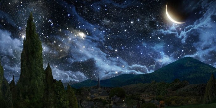 2560x1600 High Quality Creative Moon And Stars Desktop Wallpaper