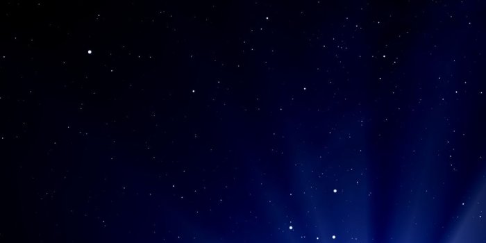 1152x864 Bright flash with rays in the blue sky with stars Desktop wallpapers