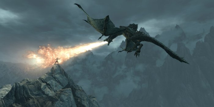 2560x1440 skyrim epic wallpaper hd dragon breath | ololoshenka | Skyrim dragon