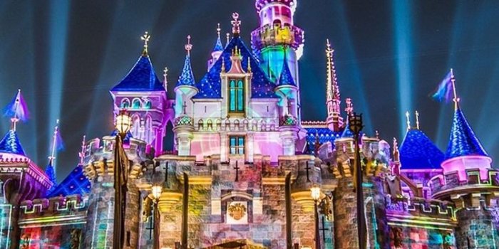 750x1334 Disneyland, California, USA, colorful lights, castle, night 750x1334