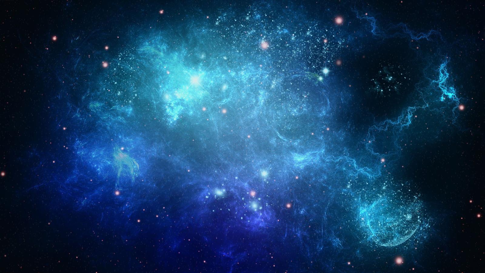 3840x2160 Download Wallpaper 3840x2160 Space, Background, Blue, Dots 4K