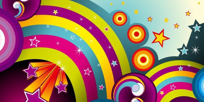1600x900 Colorful Stars Circles Abstract Art Wallpaper - Wallpaper Stream
