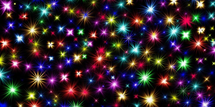 5120x2880 Wallpaper Colorful stars, shine, black background 5120x2880 UHD 5K