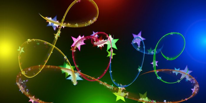 1920x1200 Wallpaper Love, abstract ribbon, colorful, stars 1920x1200 HD