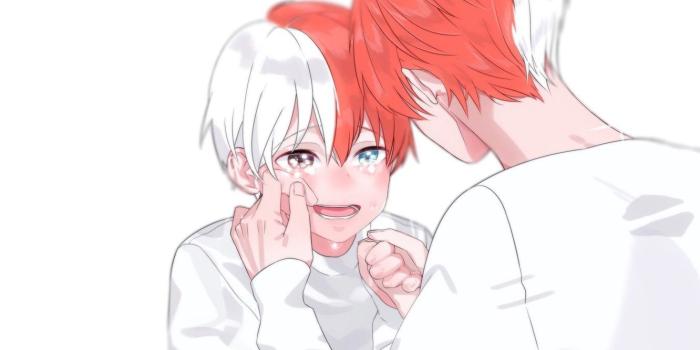 1332x850 Wallpaper guy, two, tears, My hero Academy, Todoroki Shouto, My Hero