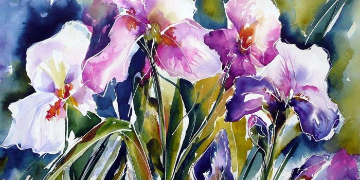 1280x800 Wallpaper iris flower Painting Art
