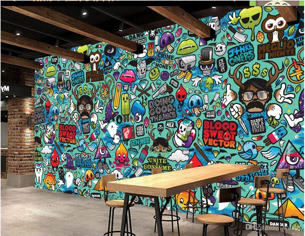 1029x797 3d wallpaper custom photo Europe and America cartoon abstract graffiti  theme restaurant Home decor 3d wall murals wallpaper for walls 3 d