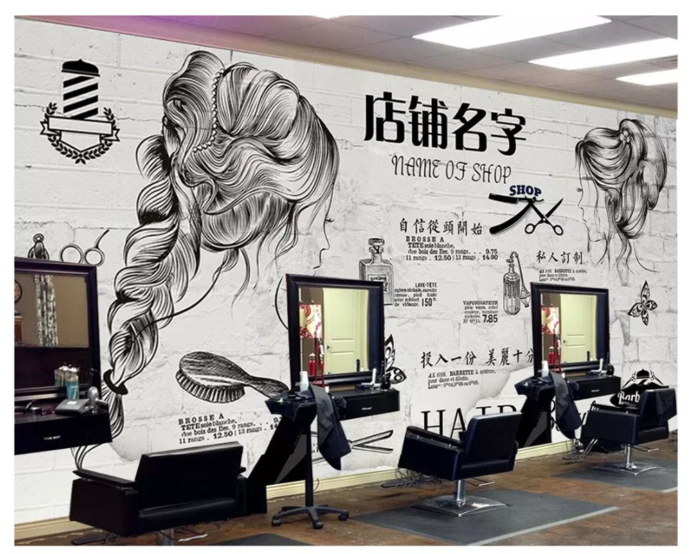 1000x800 US $9.0 40% OFF|beibehang wall papers home decor Custom decorative painting  3d wallpaper Europe and America retro brick barber shop background-in