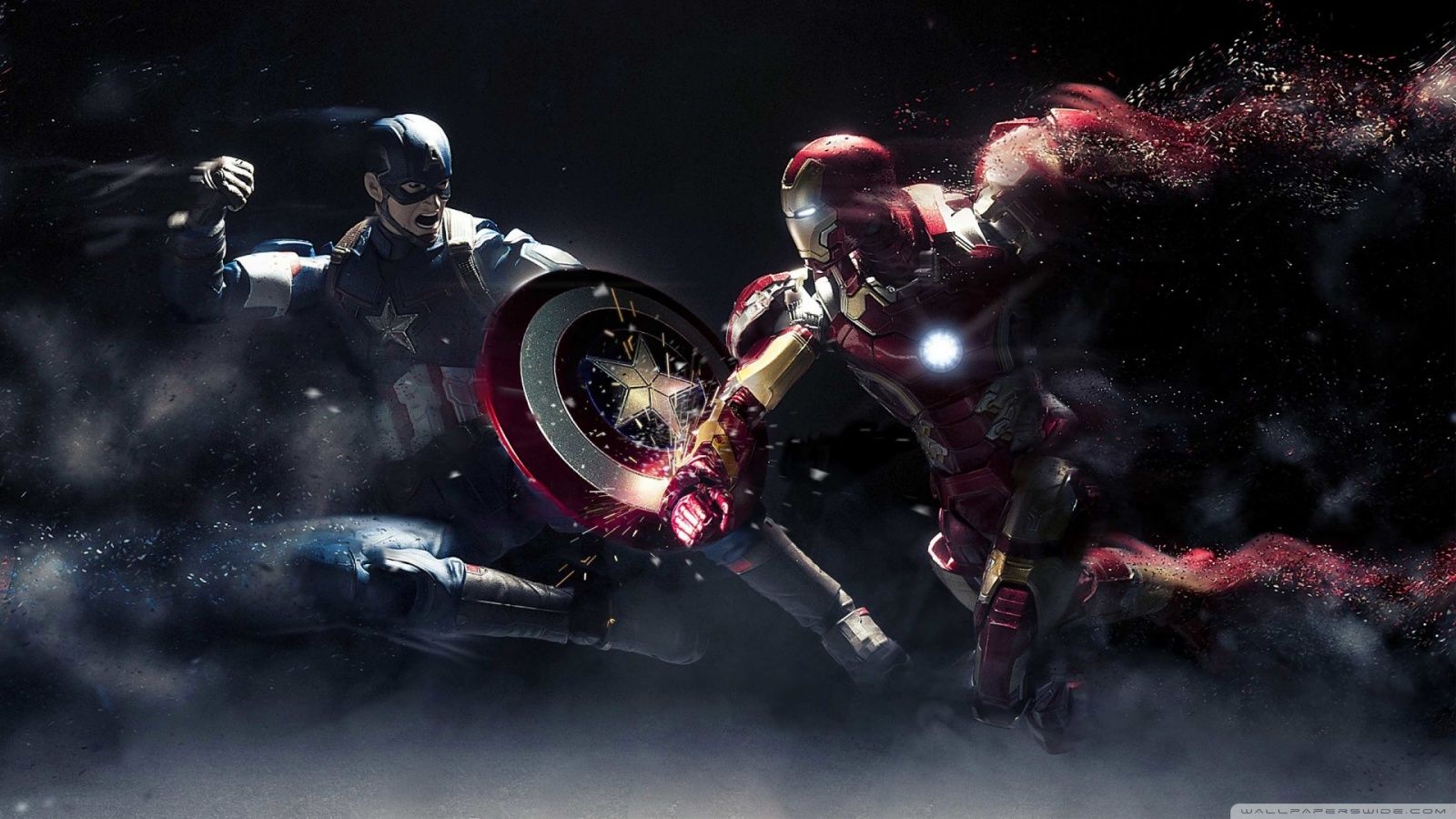 1600x900 Captain America vs Iron Man ❤ 4K HD Desktop Wallpaper for 4K Ultra