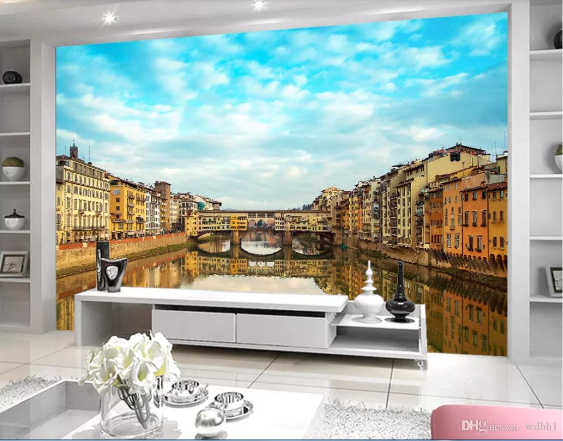 1117x876 3d wallpaper custom photo murals Hamburg Old Bridge Reflection Europe and  America Landscape Wall wallpaper for walls 3 d