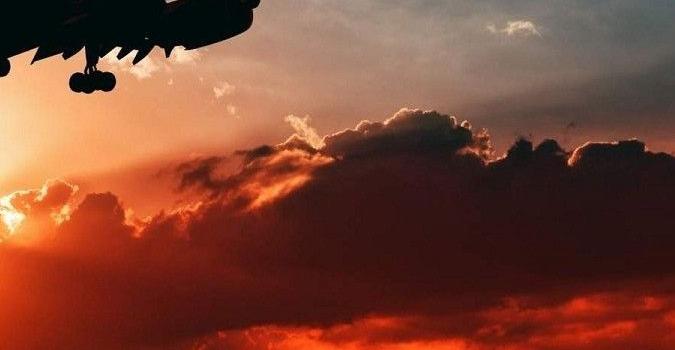 675x1200 Airplane sunset and sea most beautiful HD wallpaper - HD Wallpaper