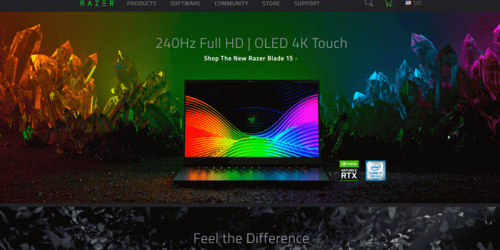 1877x894 Can we get that wallpaper behind the blade pls : razer