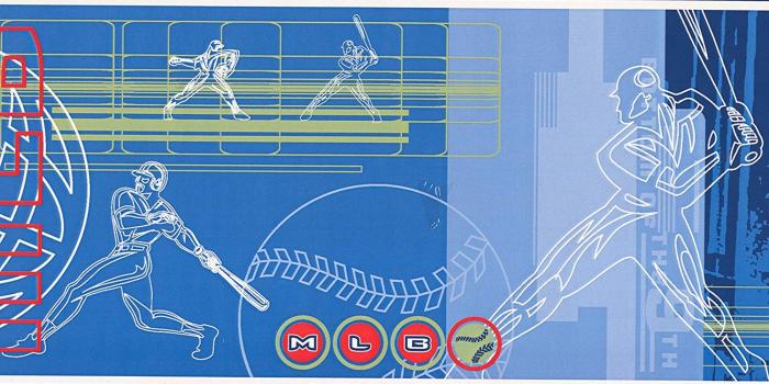 1500x809 MLB Baseball Sports Wallpaper Border Modern Design, Roll 15' x 6