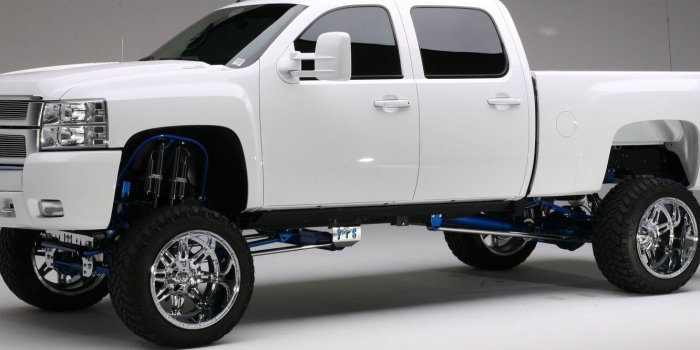 1332x850 Wallpaper Chevrolet, White, Tuning, Custom, PickUp, Silverado 1500