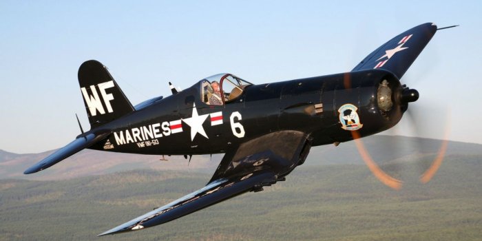 1245x700 F4u corsair aircraft carrier-based fighter pilot sky military retro