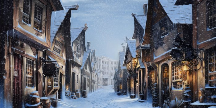 4120x2717 Wallpaper Diagon Alley, Harry Potter, Snow, Artwork - WallpaperMaiden