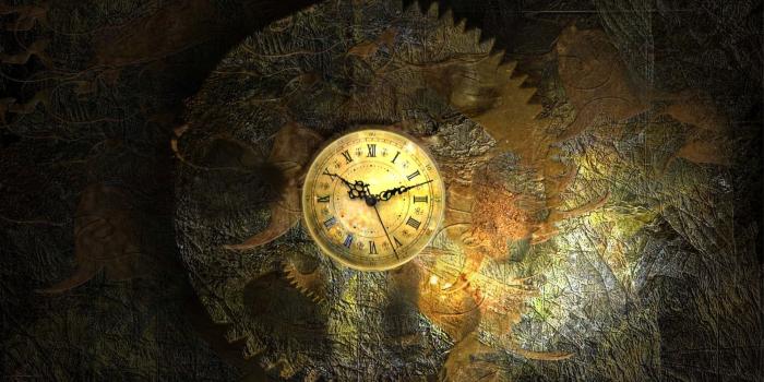 1920x1200 Round gold analog clock digital wallpaper, clocks, clockworks