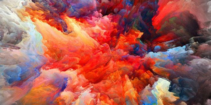 1366x768 wallpaper for desktop, laptop | vq21-color-explosion-red-paint-pattern