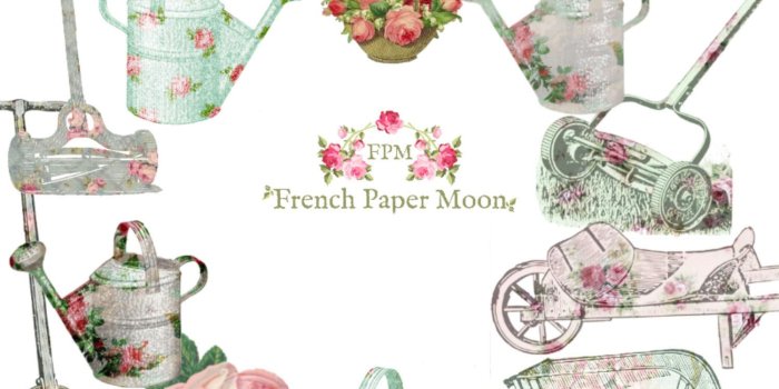 1500x1455 Vintage Digital Garden Tools, Digital Garden Clipart, Vintage Garden