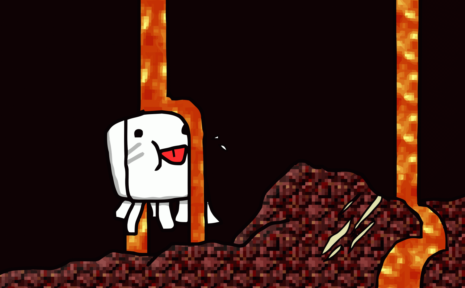 3840x2381 Somebody asked for a background with my Derpy Ghast. : Minecraft
