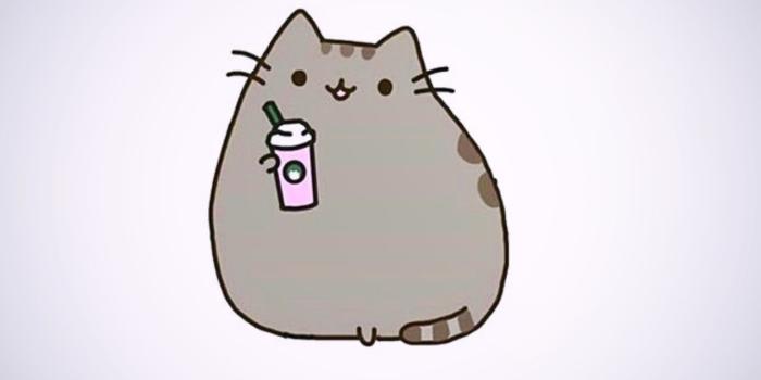 1242x1129 Pusheen drinking Starbucks | cute | Pusheen, Pusheen cat, Nyan cat