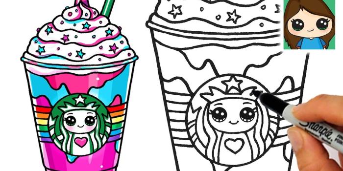 1280x720 How to Draw a Starbucks Unicorn Frappuccino