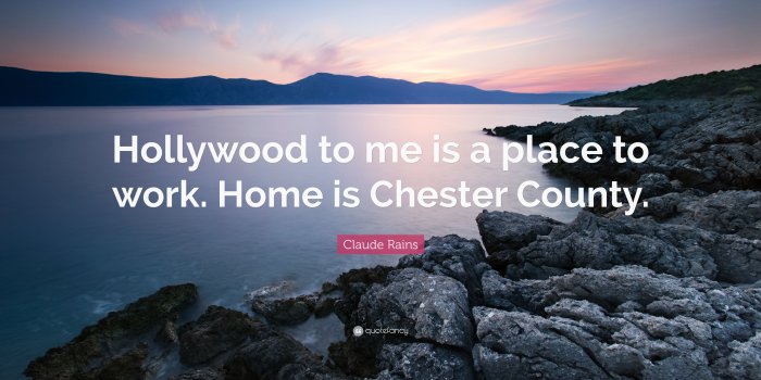 3840x2160 Claude Rains Quote: “Hollywood to me is a place to work. Home is