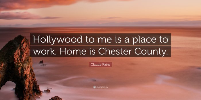 3840x2160 Claude Rains Quote: “Hollywood to me is a place to work. Home is