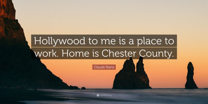 3840x2160 Claude Rains Quote: “Hollywood to me is a place to work. Home is