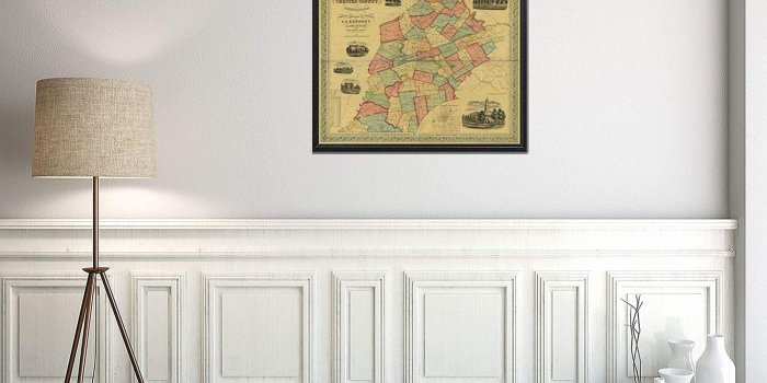 1500x1116 Amazon.com: 1856 Map of Chester County, Pennsylvania|20