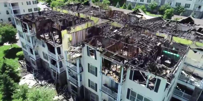 1920x1080 Drone Watch 3: Aerial View Of Apartment Fire Aftermath In Chester