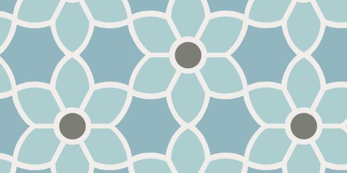 1000x1000 Blossom Blue Geometric Floral Wallpaper Sample