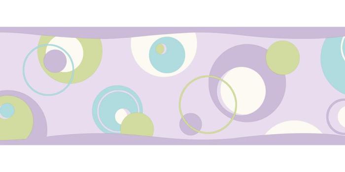 1000x1000 Wobbles Purple Geometric Toss Wallpaper Border Sample