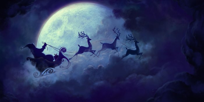 3840x2160 Desktop Wallpapers New year sleigh Santa Claus Holidays 3840x2160