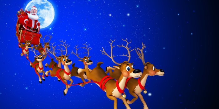 1920x1280 Santa's Sleigh In The Sky Wallpapers