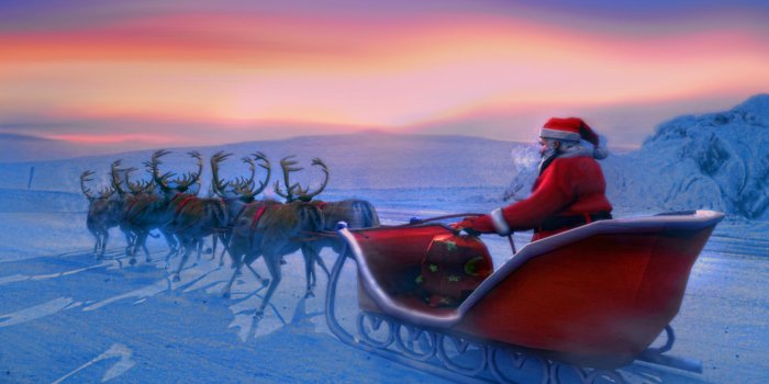 2048x1551 Santa Riding Sleigh Wallpaper | Free HD Santa Image