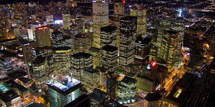 1600x900 Toronto Shining City Financial District At Night Canada Hd Desktop