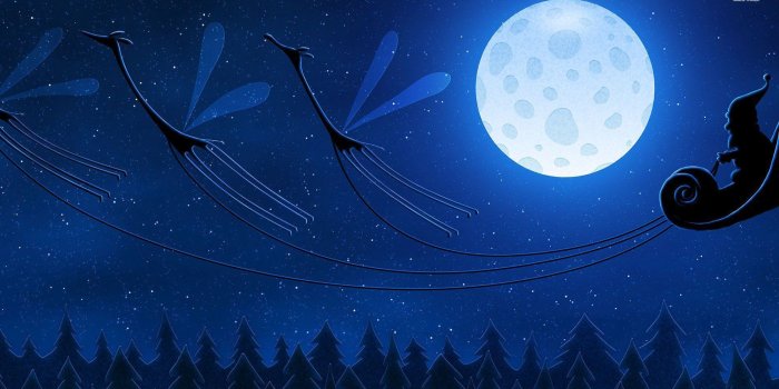 1920x1080 Santa's sleigh on Christmas night wallpaper - Holiday wallpapers