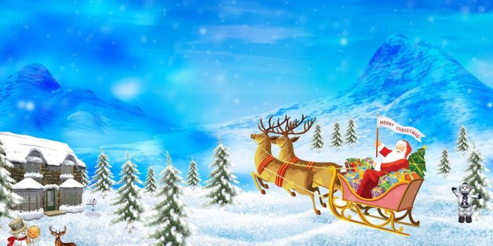 1680x1050 Download wallpaper 1680x1050 santa claus, reindeer, sleigh, presents